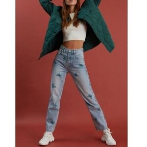 PacSun Eco Butterfly Print Dad Jeans.